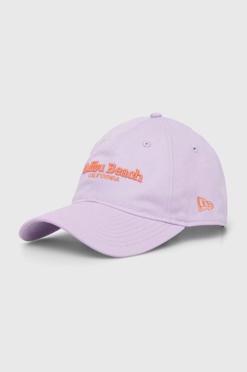 New Era șapcă de baseball din bumbac culoarea violet