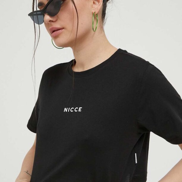 Nicce tricou din bumbac culoarea negru