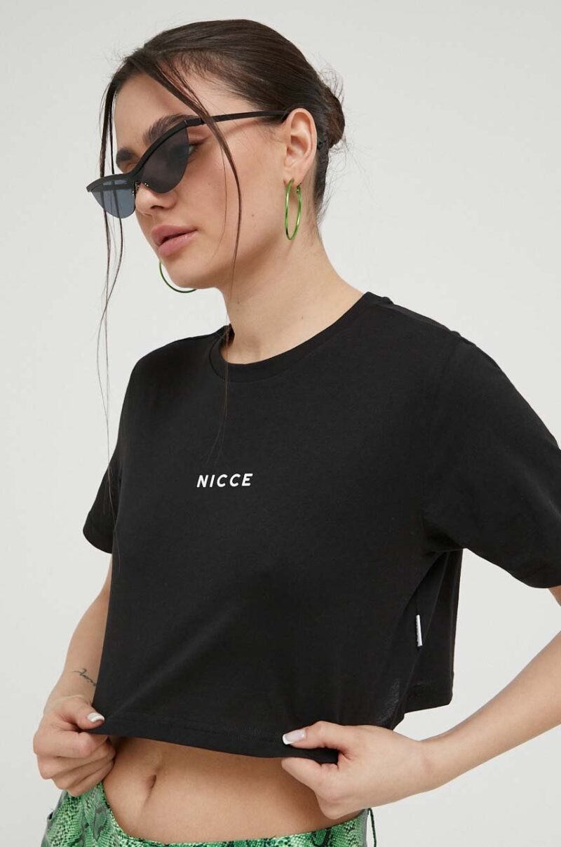 Nicce tricou din bumbac culoarea negru