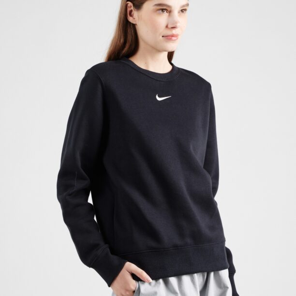 Nike Sportswear Bluză de molton 'Phoenix Fleece'  negru / alb