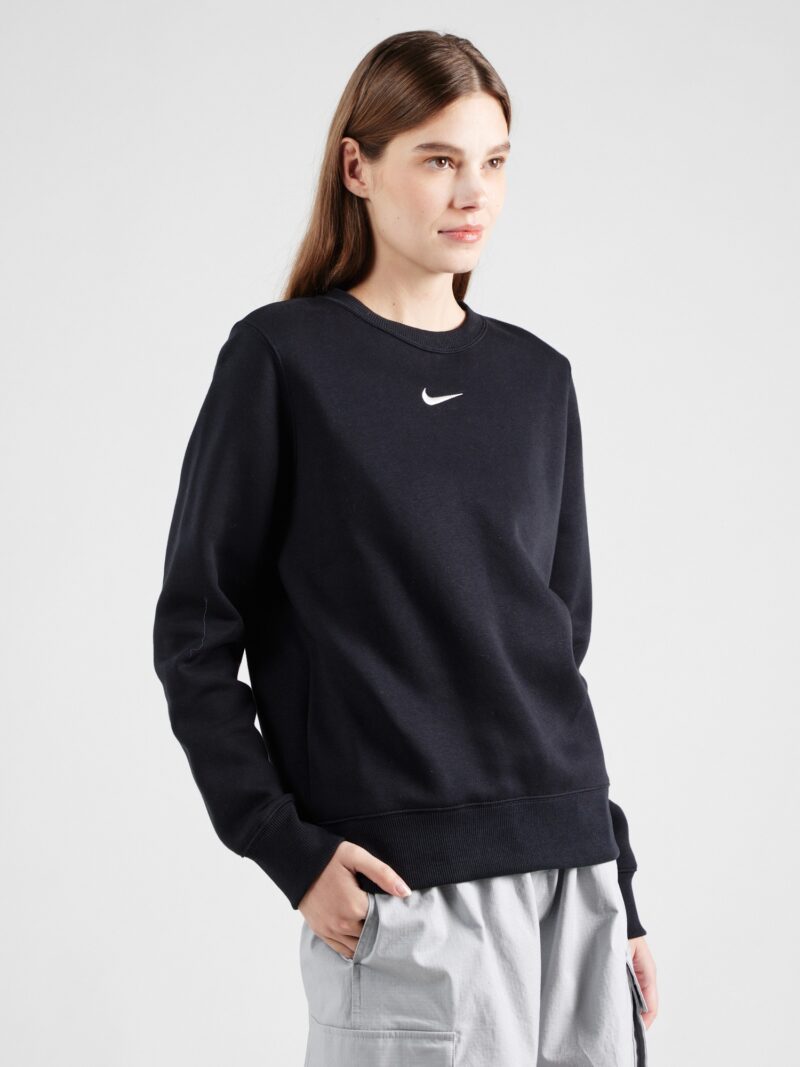 Nike Sportswear Bluză de molton 'Phoenix Fleece'  negru / alb