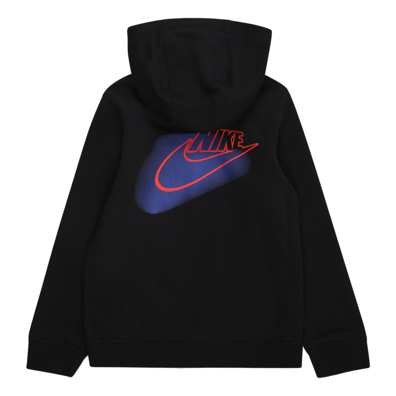 Nike Sportswear Bluză de molton  albastru / portocaliu neon / negru / alb