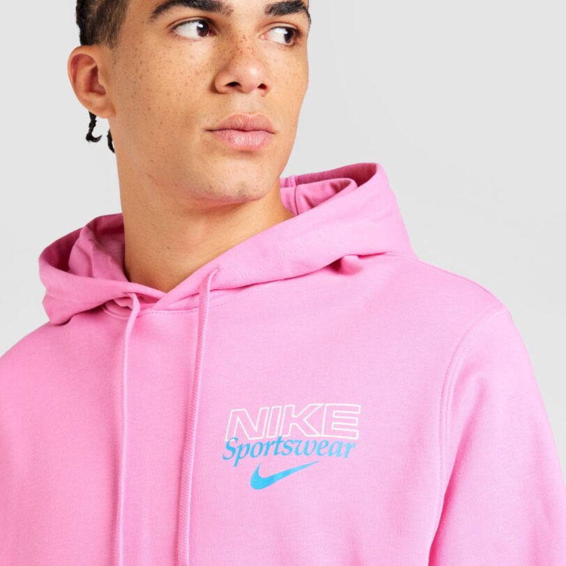 Nike Sportswear Bluză de molton  albastru / roz / alb