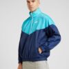 Nike Sportswear Geacă de primăvară-toamnă 'Windrunner'  bleumarin / turcoaz / alb