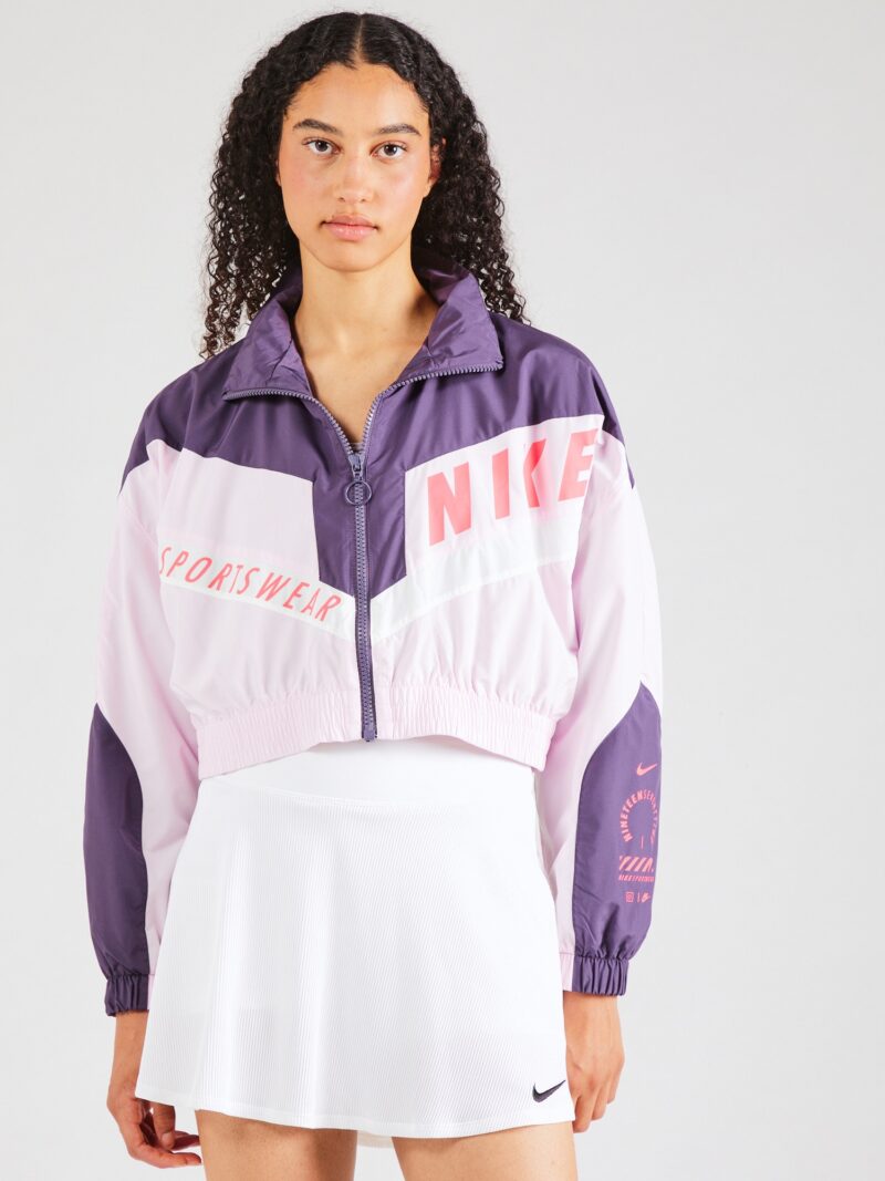 Nike Sportswear Geacă de primăvară-toamnă  lila / mov liliachiu / roșu pastel / alb