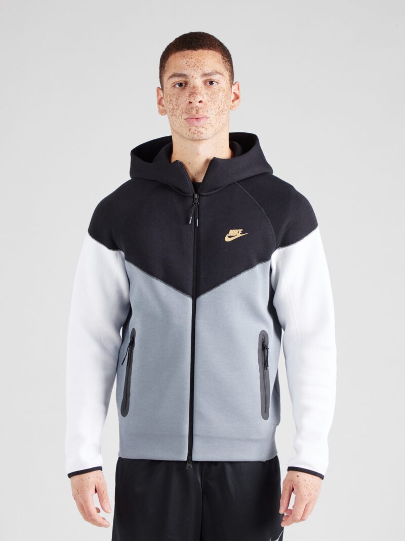 Nike Sportswear Hanorac 'TCH FLEECE'  gri bazalt / negru / alb