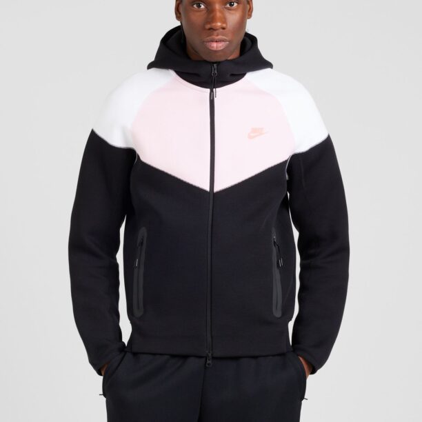 Nike Sportswear Hanorac 'TCH FLEECE'  roz pal / roz pastel / negru / alb