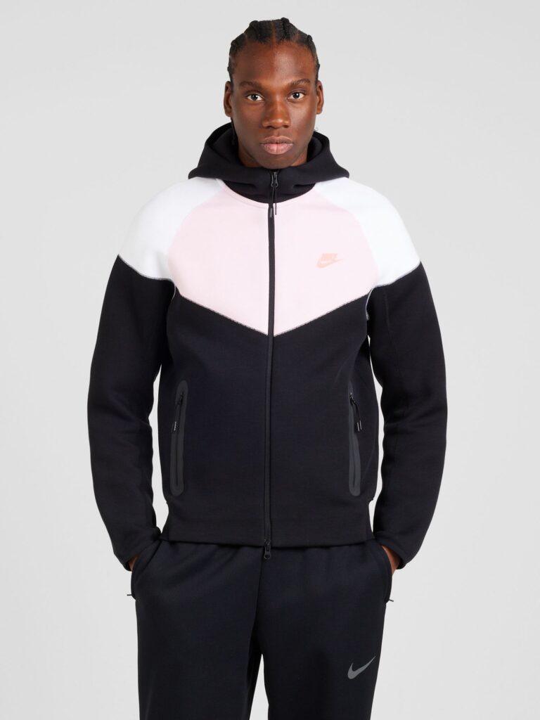 Nike Sportswear Hanorac 'TCH FLEECE'  roz pal / roz pastel / negru / alb