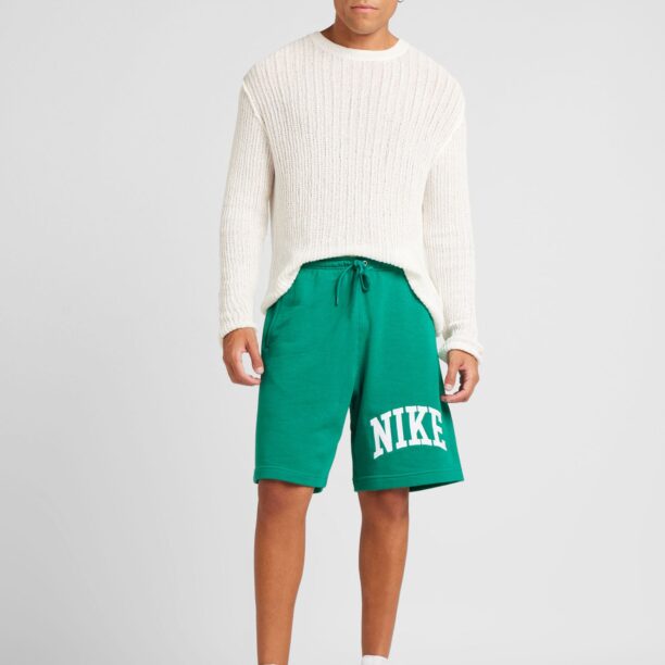 Nike Sportswear Pantaloni 'CLUB'  verde smarald / alb