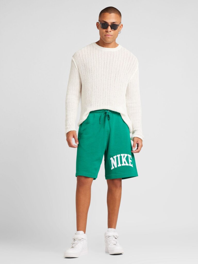 Nike Sportswear Pantaloni 'CLUB'  verde smarald / alb