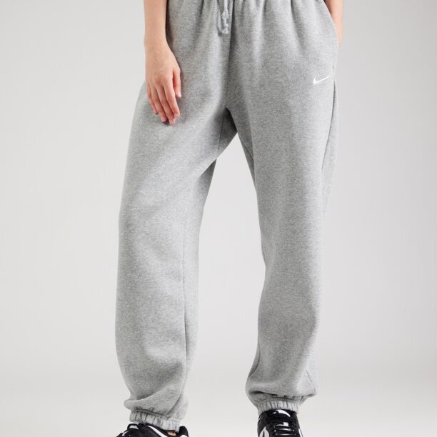 Nike Sportswear Pantaloni 'Phoenix Fleece'  gri deschis / alb