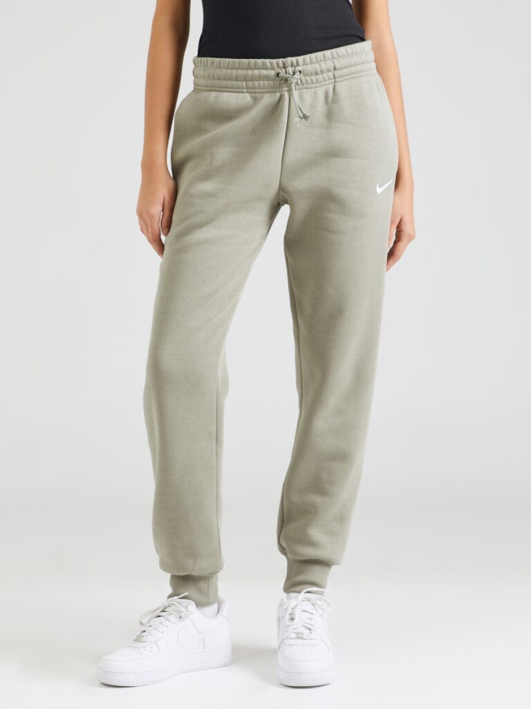 Nike Sportswear Pantaloni 'Phoenix Fleece'  kaki / alb