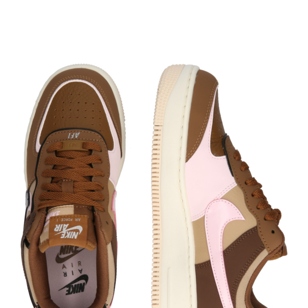 Nike Sportswear Sneaker low 'AF1 SHADOW'  ombră / maro cappuccino / roz pastel / negru