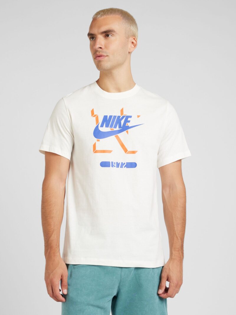 Cumpăra Nike Sportswear Tricou 'FUTURA'  crem / albastru / portocaliu