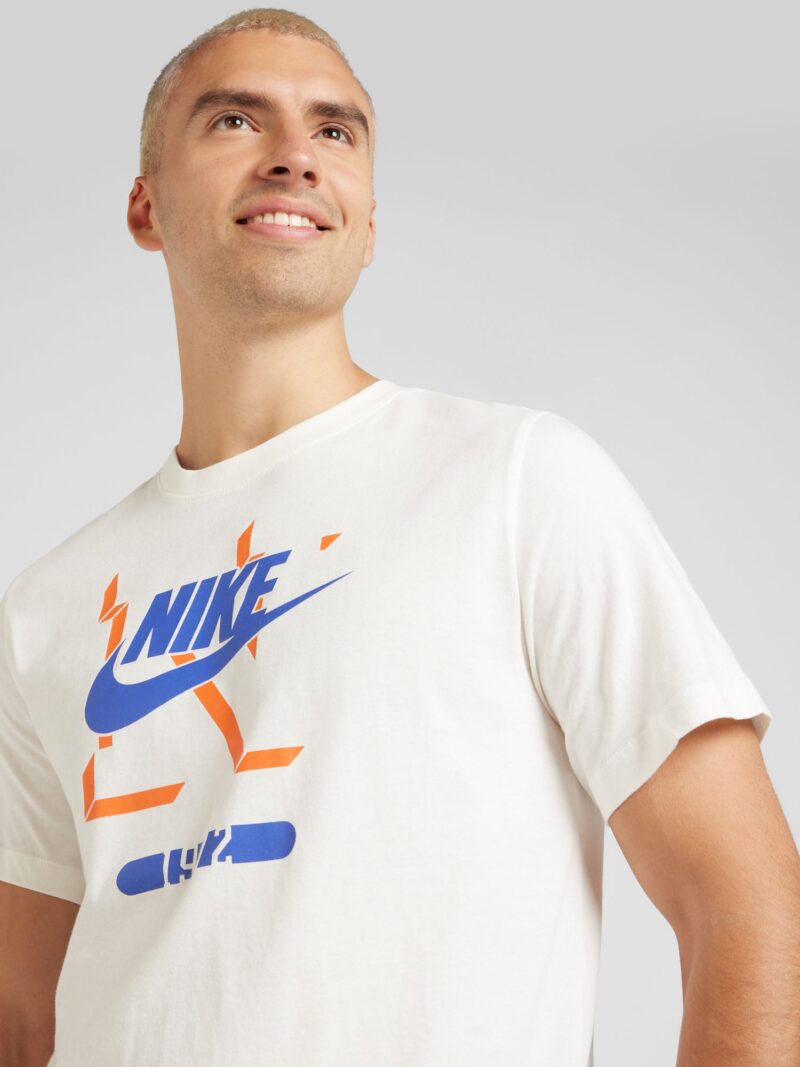 Nike Sportswear Tricou 'FUTURA'  crem / albastru / portocaliu