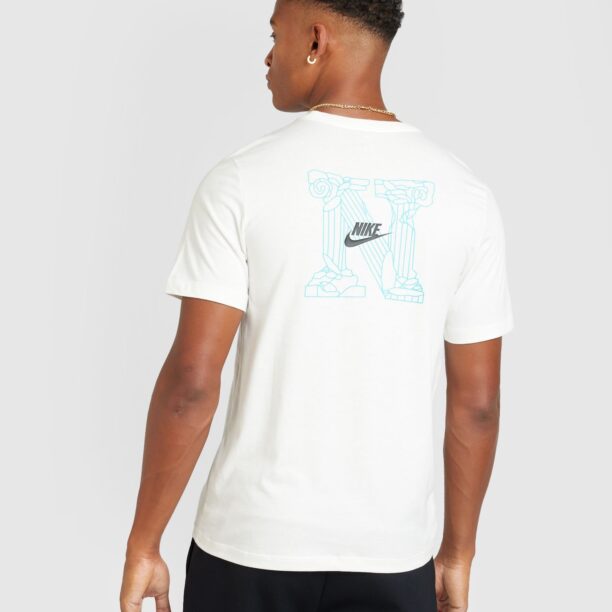 Nike Sportswear Tricou 'LBR SSNL CLUB'  crem / albastru aqua / negru