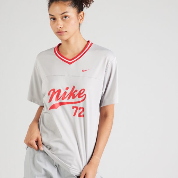 Nike Sportswear Tricou  gri deschis / roșu / alb