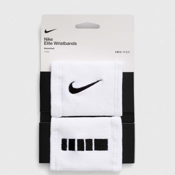 Nike brățări 2-pack culoarea alb