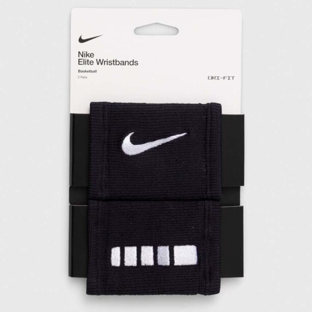 Nike brățări 2-pack culoarea negru