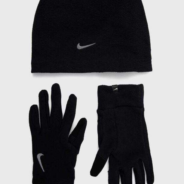 Nike caciula si manusi culoarea negru