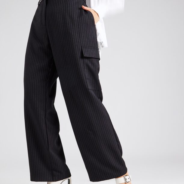 Noisy May Curve Pantaloni cu buzunare  negru / alb