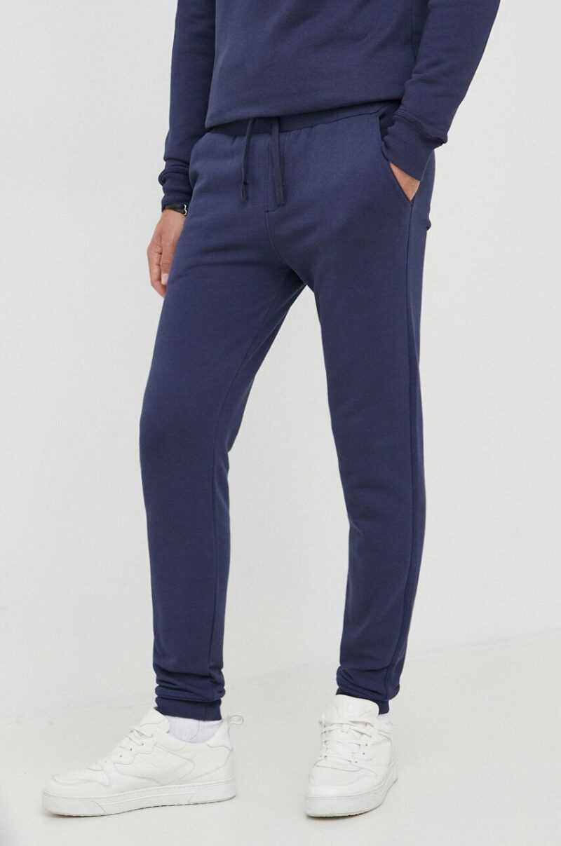 North Sails pantaloni de trening din bumbac culoarea albastru marin