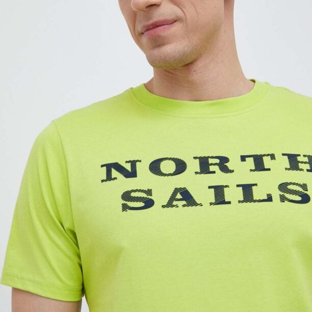 North Sails tricou din bumbac culoarea verde