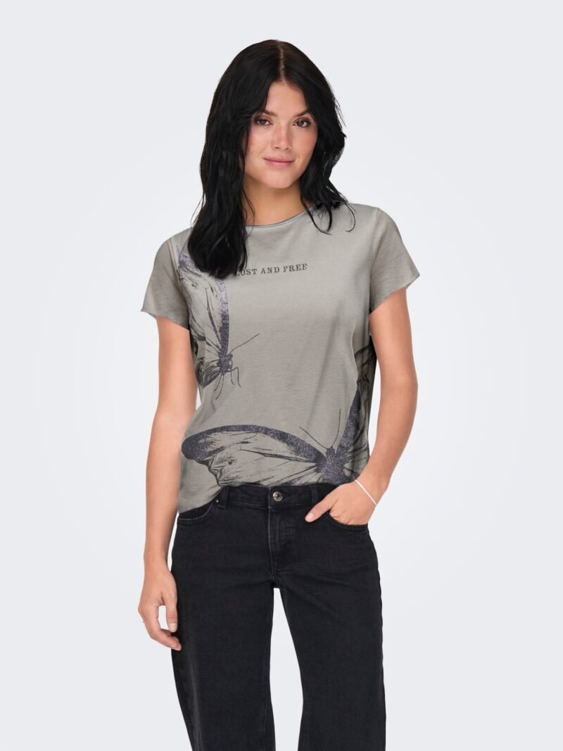 ONLY Tricou 'ONLLUCY'  gri / negru