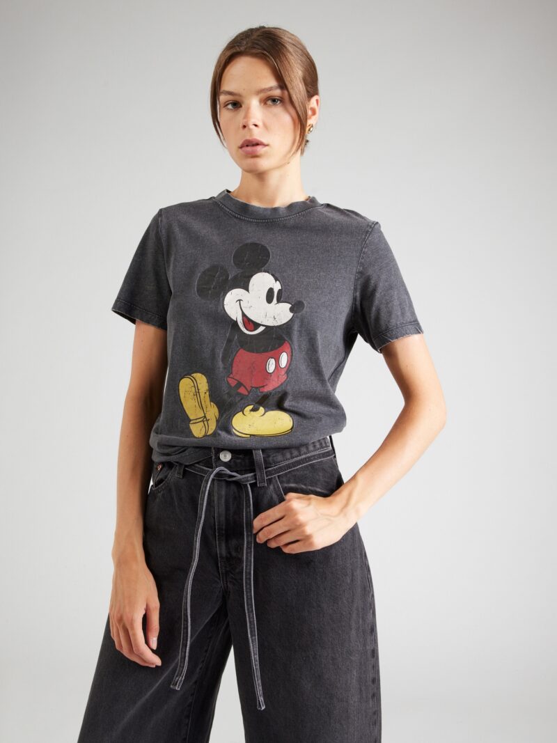 ONLY Tricou 'ONLMICKEY MINNIE'  galben lămâie / gri închis / negru / alb