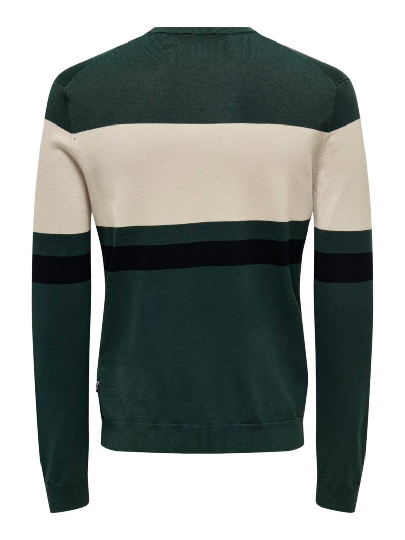 Only & Sons Pulover 'ONSWYLER'  crem / verde închis / negru