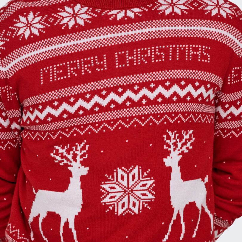 Original Only & Sons Pulover 'ONSXMAS'  roșu / alb