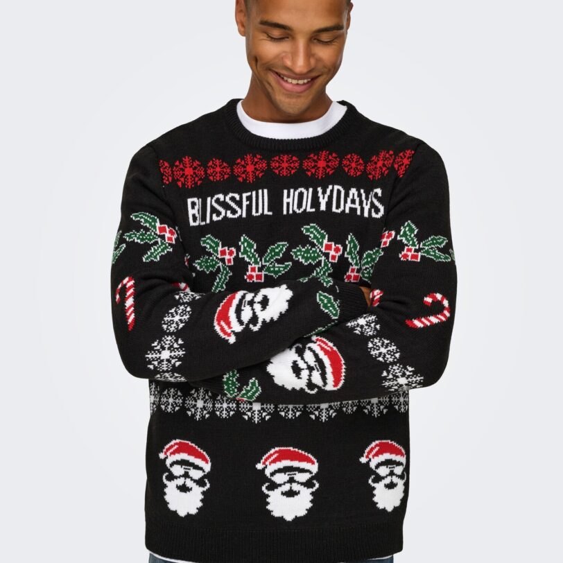 Preţ Only & Sons Pulover 'ONSXmas'  verde / roșu / negru / alb