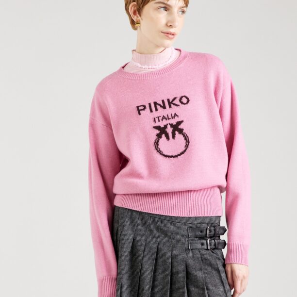 PINKO Pulover 'BURGOS'  roz / negru