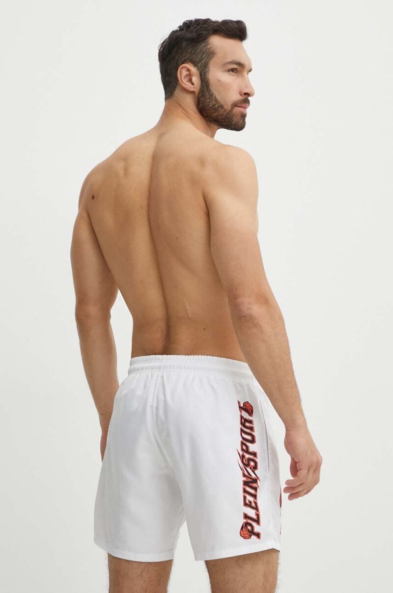 PLEIN SPORT pantaloni scurti de baie culoarea alb preţ