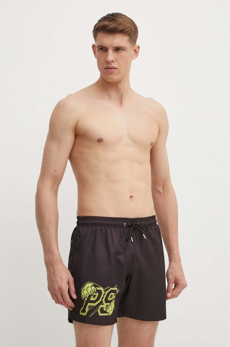 PLEIN SPORT pantaloni scurti de baie culoarea negru