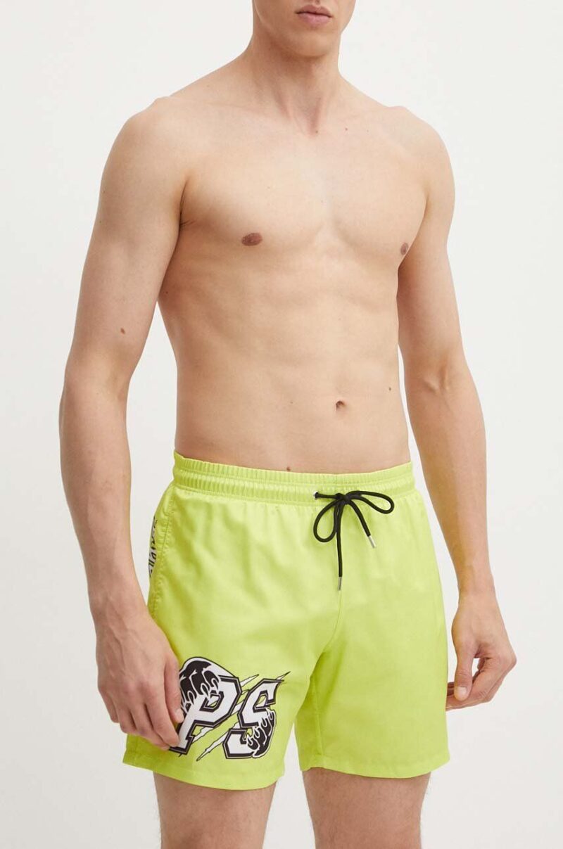 PLEIN SPORT pantaloni scurti de baie culoarea verde