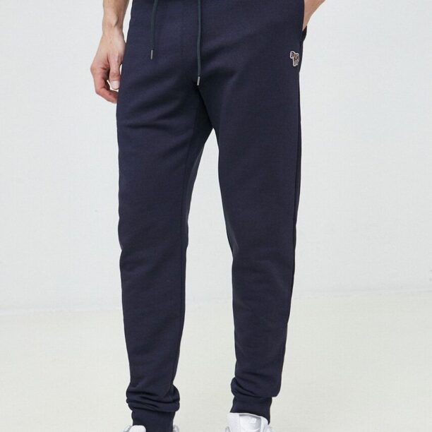 PS Paul Smith pantaloni de trening din bumbac culoarea albastru marin