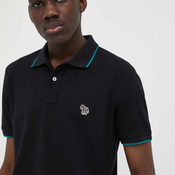 PS Paul Smith polo de bumbac culoarea negru