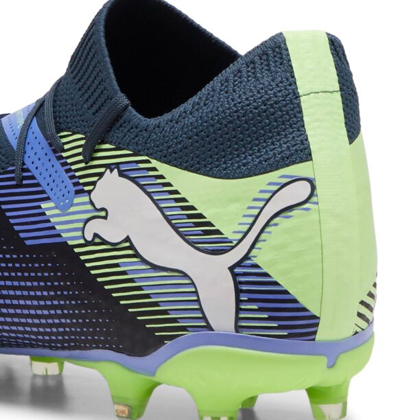 Original PUMA Ghete de fotbal 'FUTURE 7 PRO'  albastru deschis / gri metalic / verde deschis / alb murdar