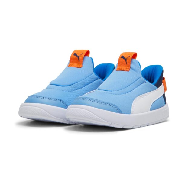 PUMA Sneaker 'Courtflex V3 Ease'  albastru marin / albastru deschis / portocaliu / alb