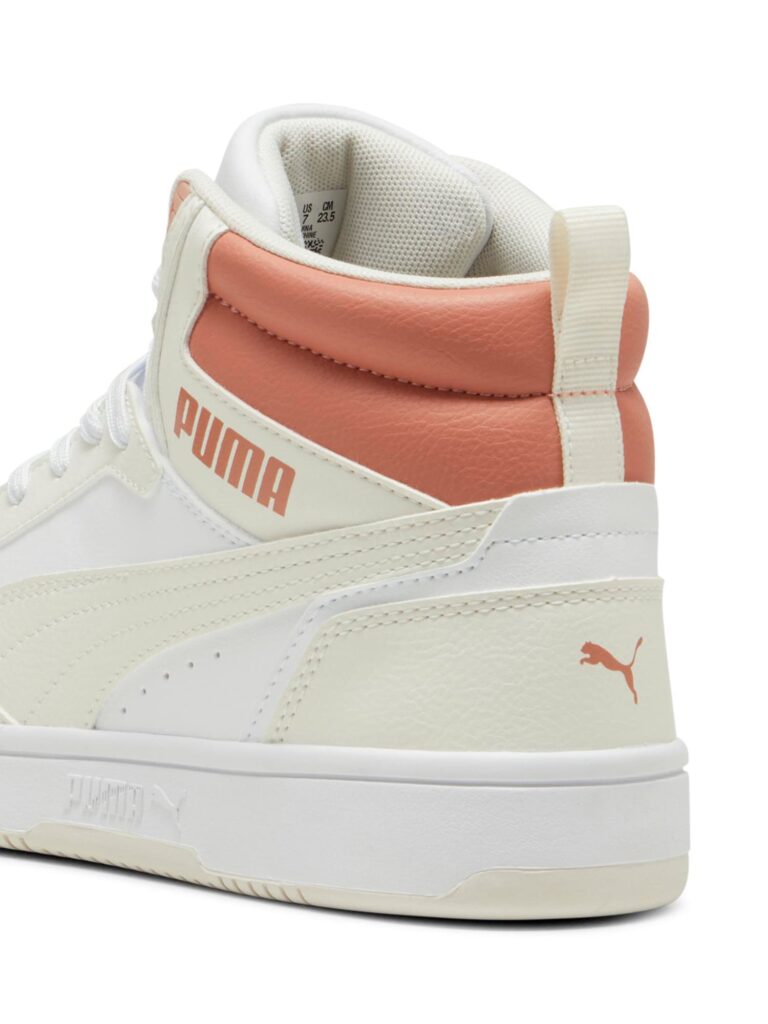 Original PUMA Sneaker înalt 'Rebound v6'  fildeş / roșu ruginiu / alb