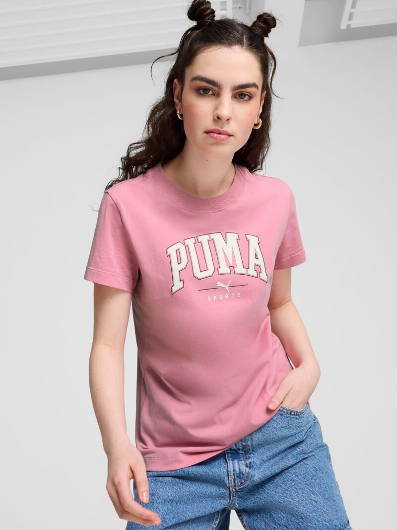 PUMA Tricou 'Squad'  roz deschis / negru / alb