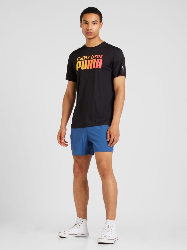 Cumpăra PUMA Tricou funcțional 'Forever. Faster.'  galben / corai / negru