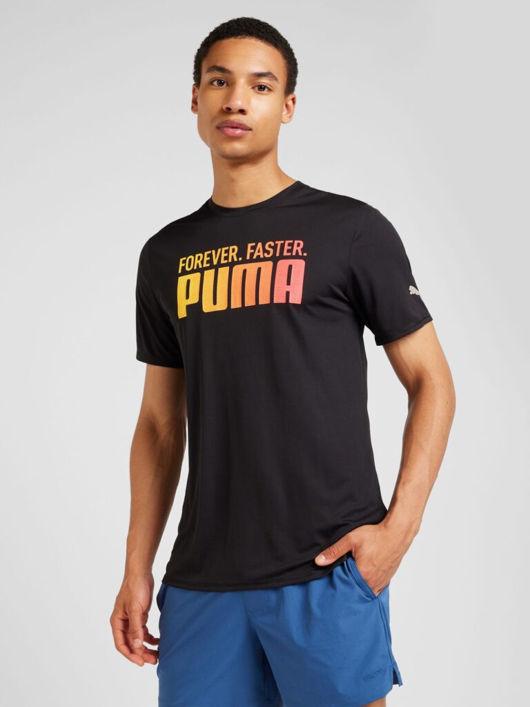 PUMA Tricou funcțional 'Forever. Faster.'  galben / corai / negru