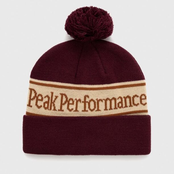 Peak Performance caciula culoarea bordo