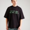 Pegador Tricou 'BLEEK'  verde deschis / negru