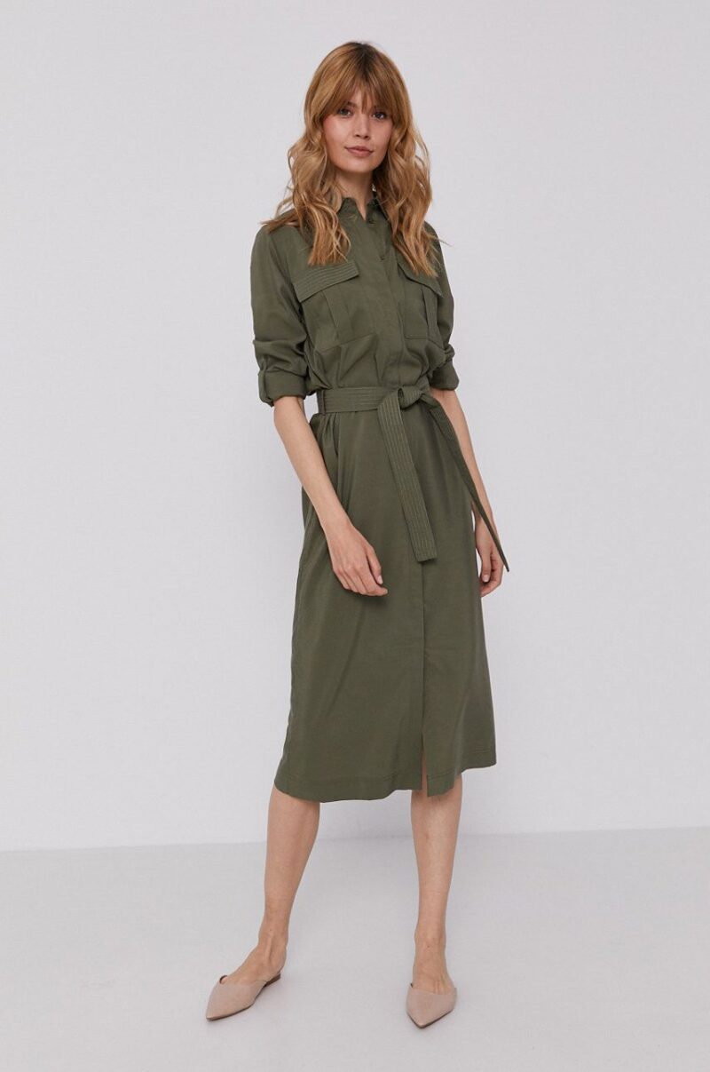 Pepe Jeans Rochie Isabella culoarea verde