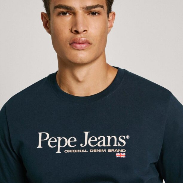 Pepe Jeans Tricou 'Albert'  albastru / bleumarin / roșu intens / alb preţ