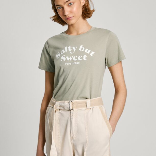 Pepe Jeans Tricou 'Effie'  gri deschis / verde preţ