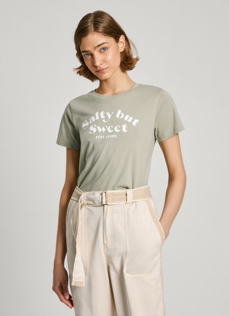 Pepe Jeans Tricou 'Effie'  gri deschis / verde preţ